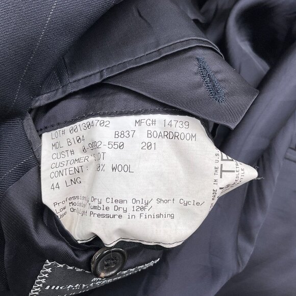 Hickey Freeman Blazer Men 44L Blue Loro Piana Super 120s Wool Classic USA VTG - Picture 15 of 16